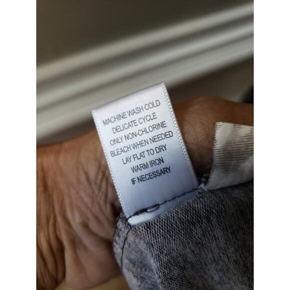 Women's One World Multicolor Tunic Top L Boho V Neck 3/4 Sleeve Stretch Knit - Picture 9 of 12